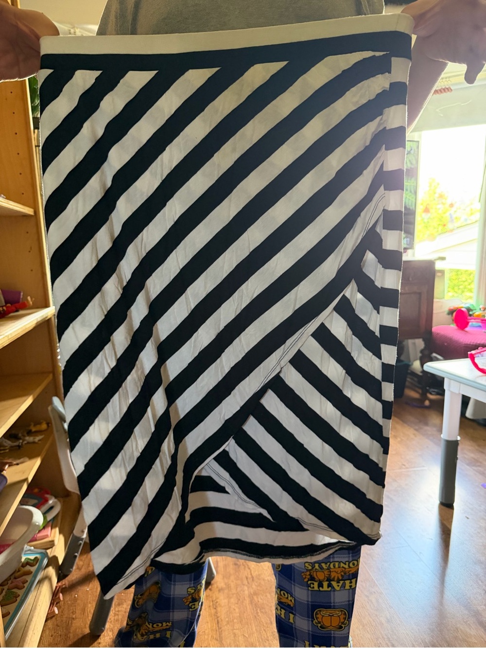 Ava & Viv Black and White Striped Skirt